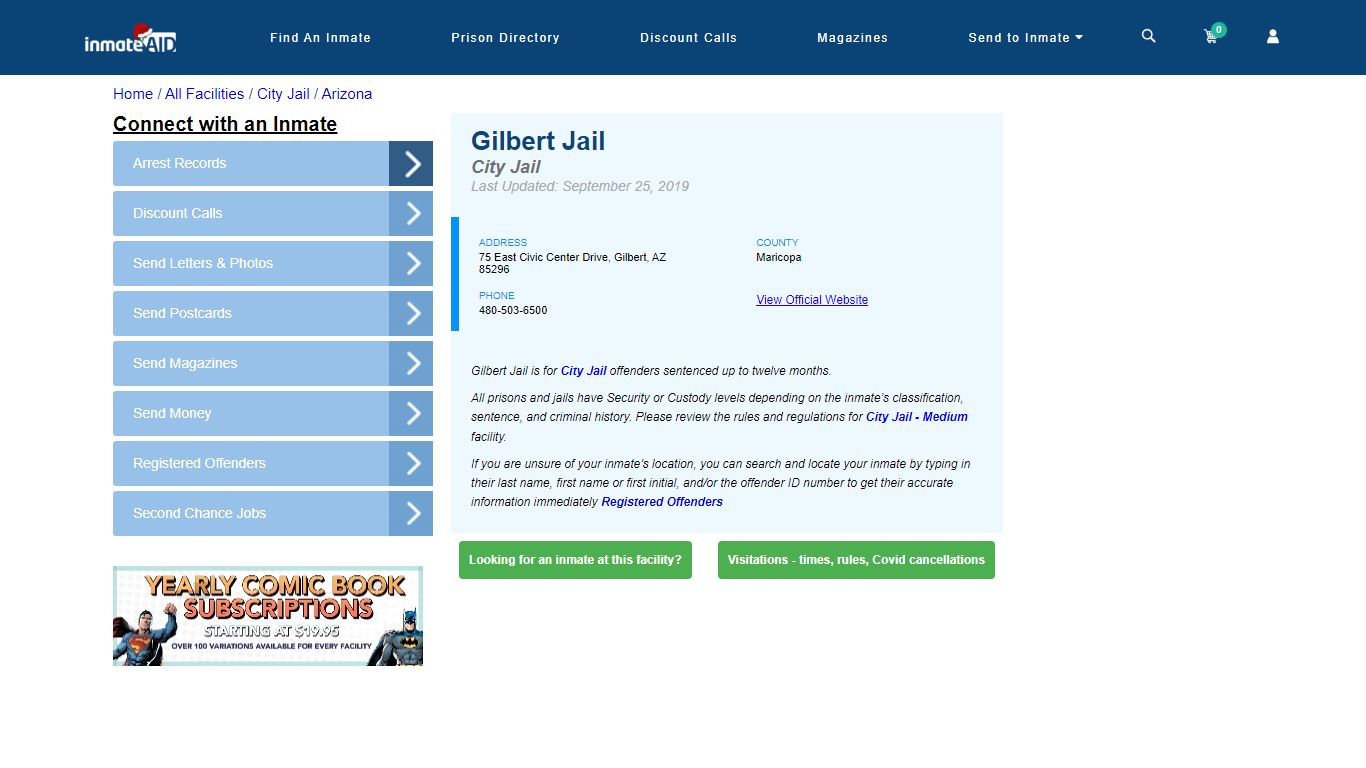 Gilbert Jail | Inmate Locator